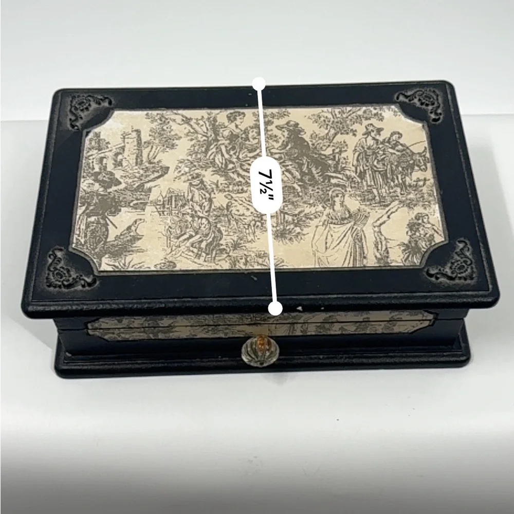 Vintage Decoline New York Black and Cream Decorative Box